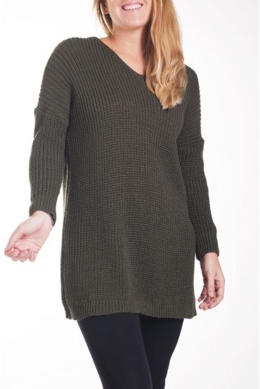 GRANDE TAILLE PULLOVER 4272 VERT MILITAIRE