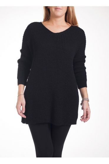 LARGE SIZE PULLOVER 4272 BLACK