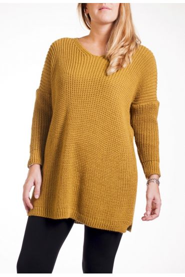 GRANDE TAILLE PULLOVER 4272 MOUTARDE