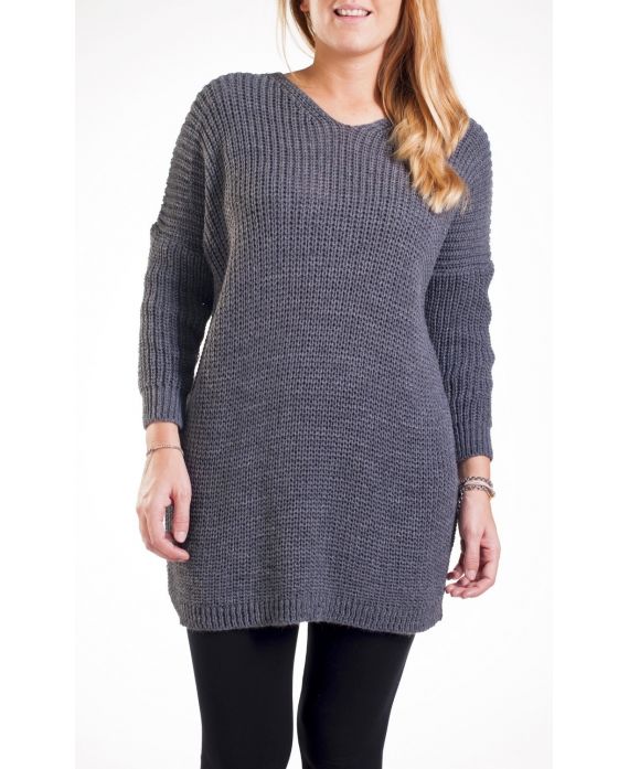 DE GRAN TAMAÑO PULLOVER 4272 GRIS