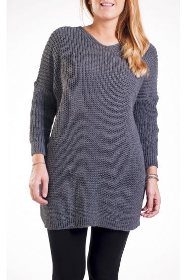 DE GRAN TAMAÑO PULLOVER 4272 GRIS