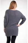 DE GRAN TAMAÑO PULLOVER 4272 GRIS