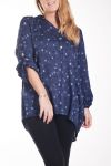 LARGE SIZE BLOUSE PRINTS 4273 BLUE