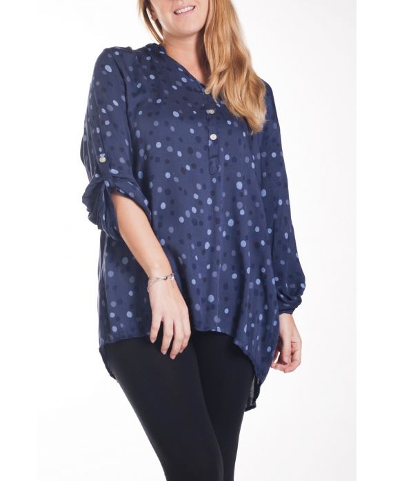 GROOT FORMAAT BLOUSE PRINTS 4273 BLAUW