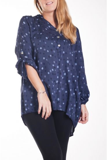 GROOT FORMAAT BLOUSE PRINTS 4273 BLAUW