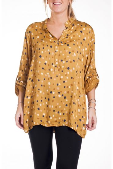 LARGE SIZE BLOUSE PRINTS 4273 MUSTARD