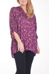 GROOT FORMAAT BLOUSE PRINTS 4273 BORDEAUX