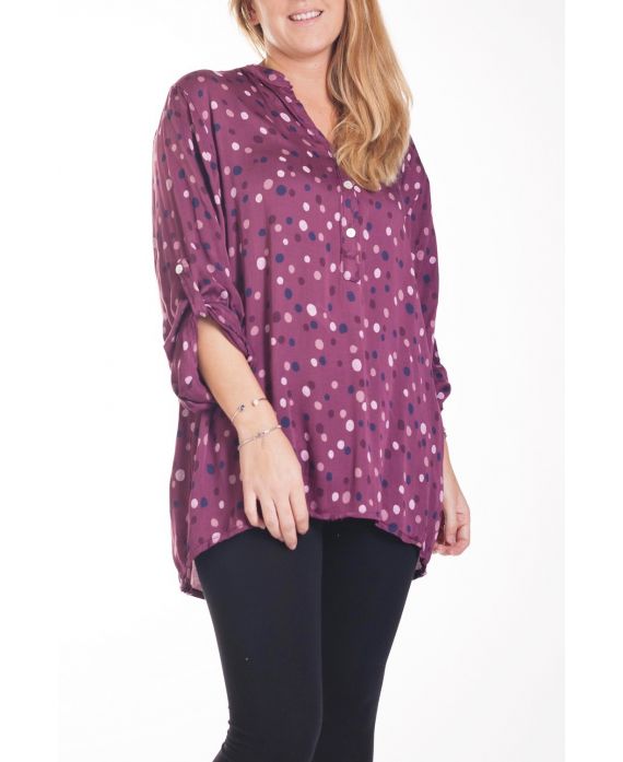 GROOT FORMAAT BLOUSE PRINTS 4273 BORDEAUX