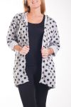 GRANDE TAILLE GILET/VESTE A POIS 4263 GRIS