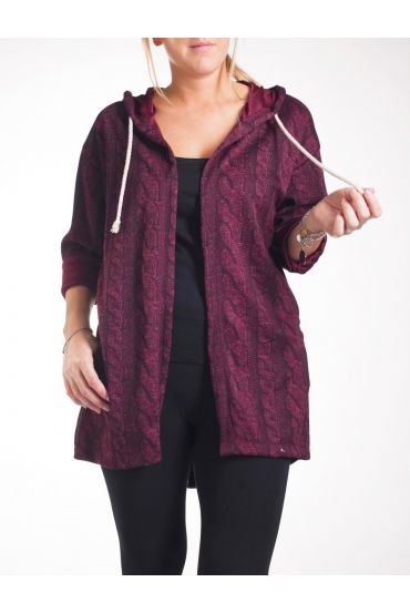 LARGE SIZE VEST/JACKET PRINTS 4265 BORDEAUX