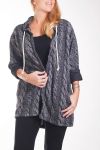 GROOT FORMAAT VEST/JAS PRINTS 4265 ZWART