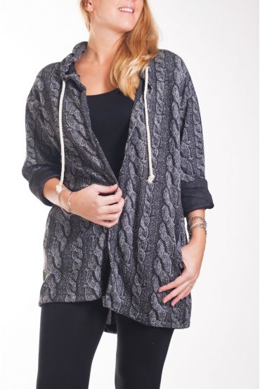 LARGE SIZE VEST/JACKET PRINTS 4265 BLACK