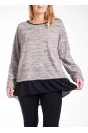 GRANDE TAILLE PULL BI-MATIERE 4275 BEIGE