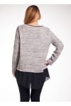 GRANDE TAILLE PULL BI-MATIERE 4275 BEIGE