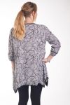 GRANDE TAILLE PULL TUNIQUE IMPRIME 4277 GRIS