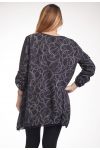 GRANDE TAILLE PULL TUNIQUE IMPRIME 4277 NOIR