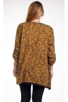 GRANDE TAILLE PULL TUNIQUE IMPRIME 4277 MOUTARDE