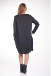 GRANDE TAILLE PULL TUNIQUE PERLES 4279 NOIR