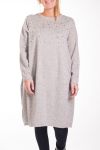 LARGE SIZE SWEATER TUNIC BEADS 4279 BEIGE