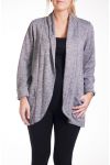 GRAN TAMAÑO DE LA CHAQUETA BLAZER GRIS 4264