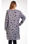 LARGE SIZE SWEATER DRESS FEATHERS 4259 GREY