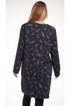 GRANDE TAILLE PULL ROBE PLUMES 4259 NOIR