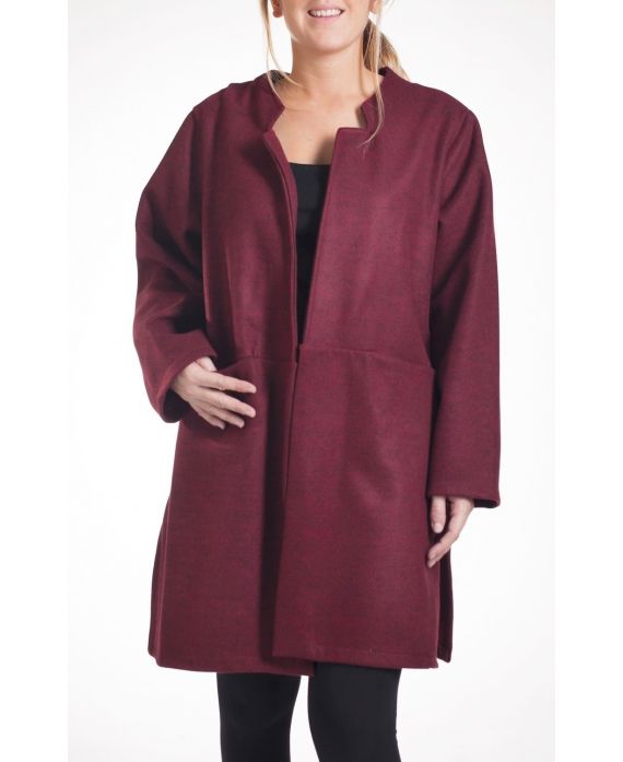 DI GRANDI DIMENSIONI CAPPOTTO 4281 BORDEAUX