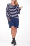 LARGE SIZE SWEATER STRIPED 2 PIECES 4278 NAVY BLUE