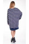 GRANDE TAILLE PULL RAYE 2 PIECES 4278 BLEU MARINE