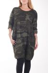 GRANDE TAILLE PULL TUNIQUE 4262 VERT MILITAIRE