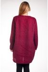 GRANDE TAILLE PULL + BIJOU 4257 BORDEAUX