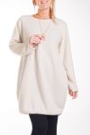 GRANDE TAILLE PULL + BIJOU 4257 BEIGE