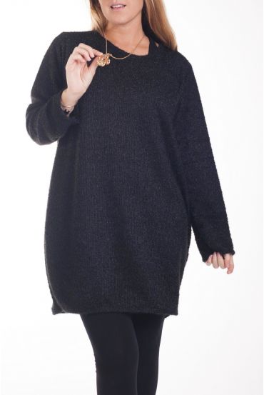 GRANDE TAILLE PULL + BIJOU 4257 NOIR