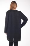 GRANDE TAILLE PULL + BIJOU 4257 NOIR