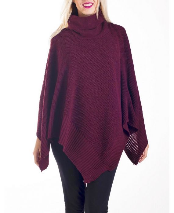 CAPE MOHAIR PONCHO 4219 BORDEAUX