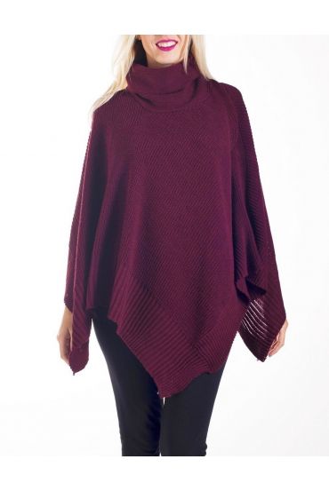 CAPE MOHAIR PONCHO 4219 BORDEAUX