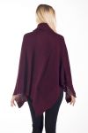 CAPE MOHAIR PONCHO 4219 BORDEAUX