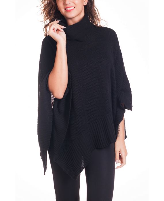 CAPE MOHAIR PONCHO 4219 ZWART