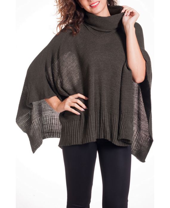 CAPE MOHAIR PONCHO 4219 MILITAIRE GROEN