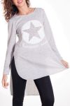 MAGLIONE TUNICA STELLE 4308 GRIGIO