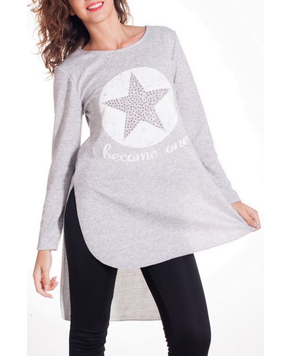 SWEATER TUNIC STAR 4308 GREY