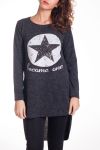 SWEATER TUNIC STAR 4308 BLACK