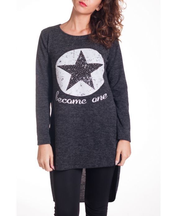 SWEATER TUNIC STAR 4308 BLACK