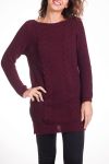 SWEATER TUNIC MOHAIR TWIST 4303 BORDEAUX