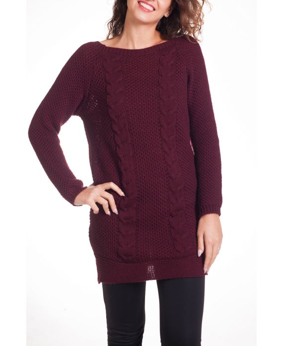 MAGLIONE TUNICA MOHAIR TWIST 4303 BORDEAUX