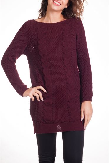 MAGLIONE TUNICA MOHAIR TWIST 4303 BORDEAUX