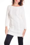 SWEATER TUNIC MOHAIR TWIST 4303 WHITE