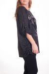 LARGE SIZE SWEATER HEART LACE 4295 BLACK