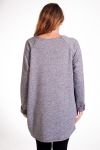 GRANDE TAILLE PULL TUNIQUE 2 POCHES 4283 GRIS