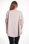 LARGE SIZE SWEATER PRINT WIFE 4344 BEIGE